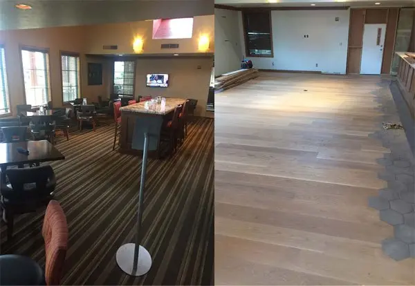southlake cc hardwood install timarron country club